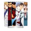 retro neon genesis evangelion characters anime gifts for fans lotus leafal transparent - Anime Shower Curtains