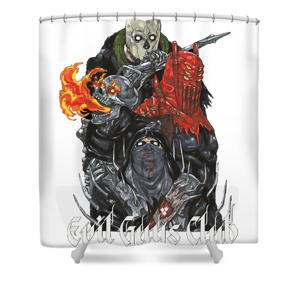 retro vintage evil guys club lotus leafal transparent - Anime Shower Curtains
