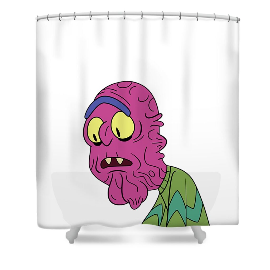 rick and morty aww scary terry vansh bianka transparent - Anime Shower Curtains