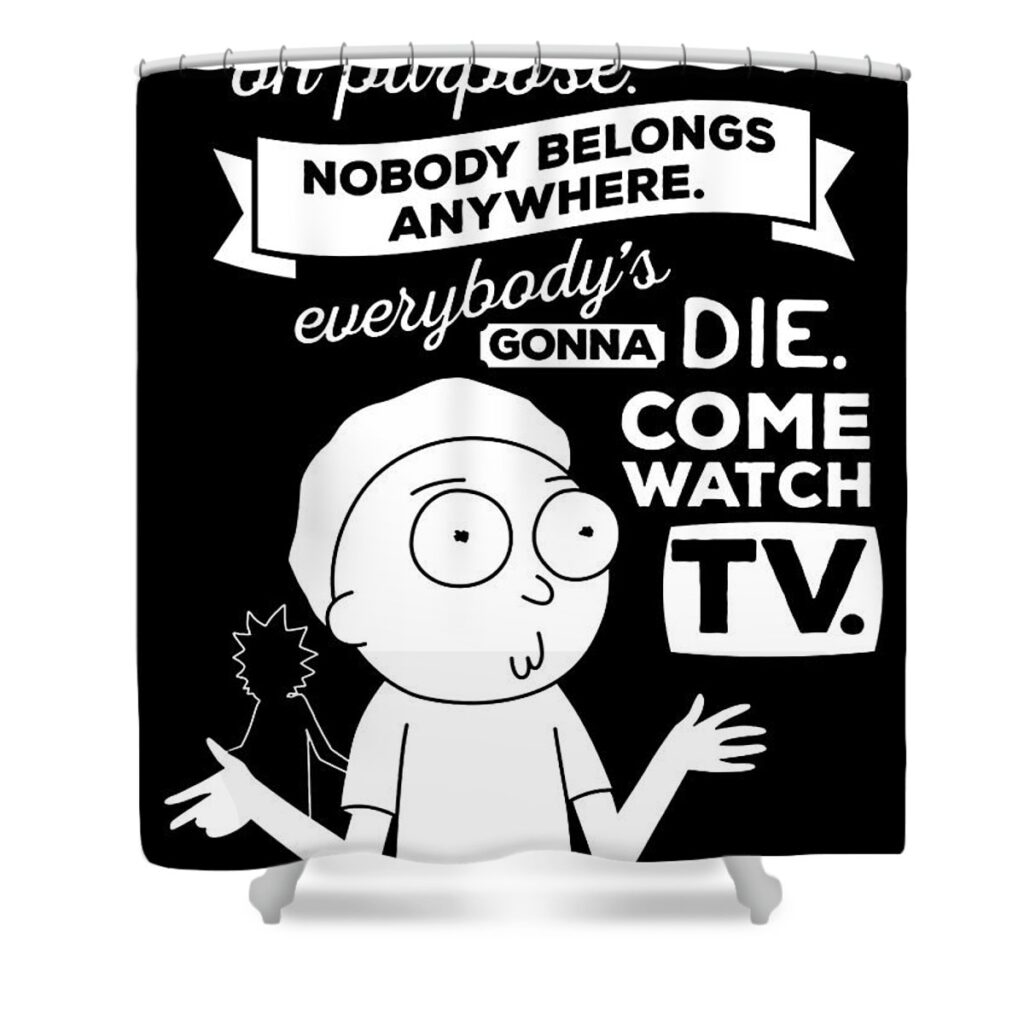 rick and morty schwifty wubba max thompson - Anime Shower Curtains