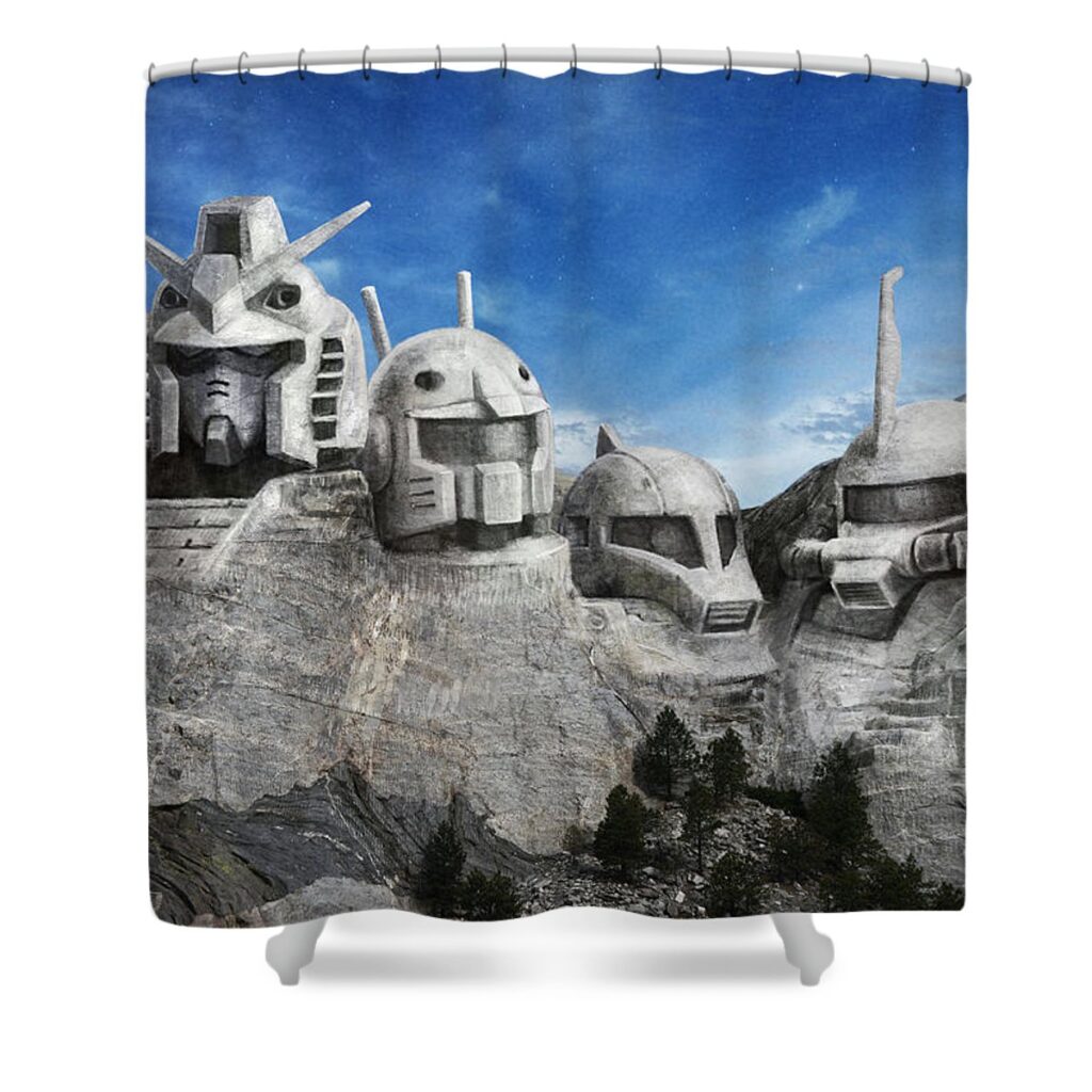 rushmore gundam rx78 andrea gatti - Anime Shower Curtains