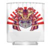 samurai cat will fight for tuna pizza me transparent - Anime Shower Curtains