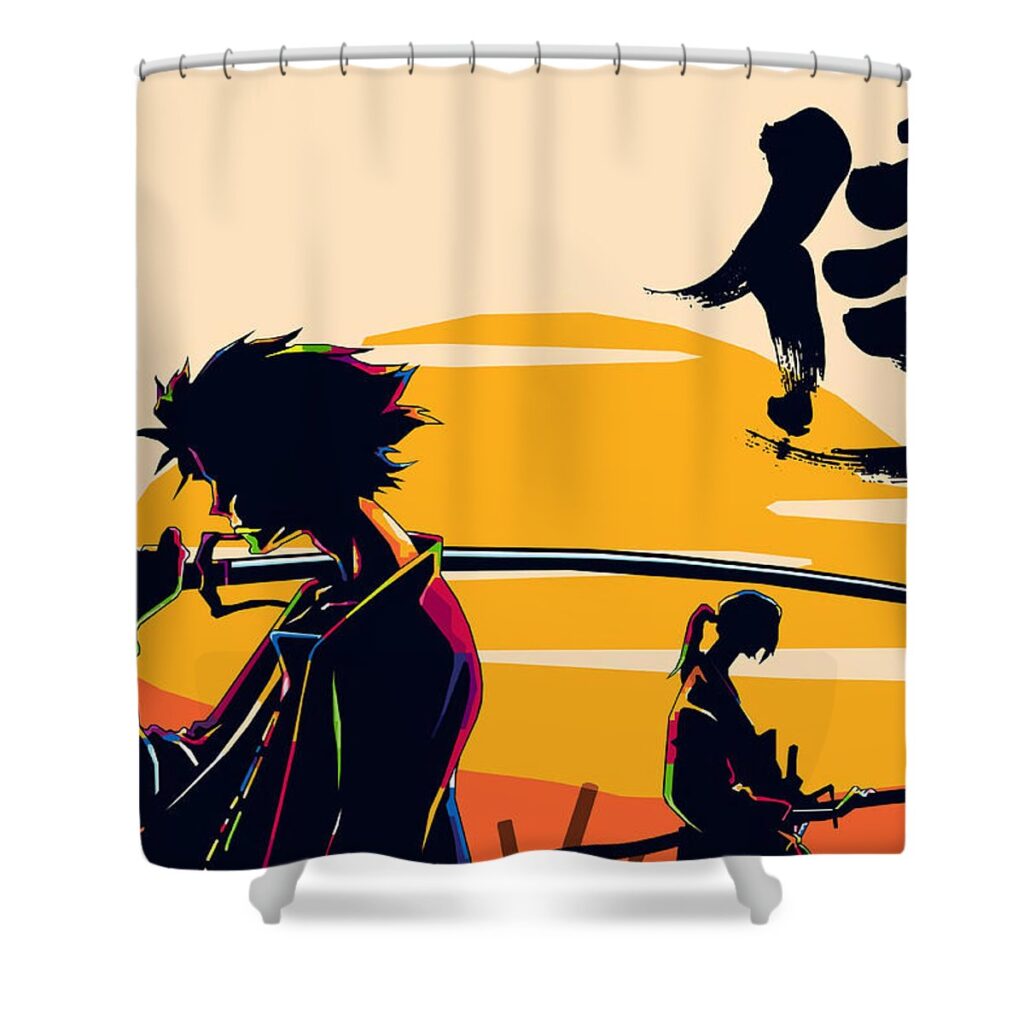samurai champloo poster sebastian tina - Anime Shower Curtains