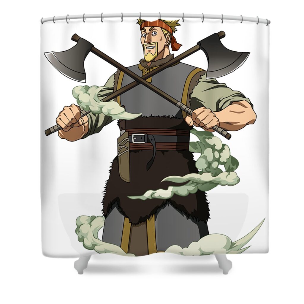 sparkling vinland saga thorkell the tall retro inny shop transparent - Anime Shower Curtains
