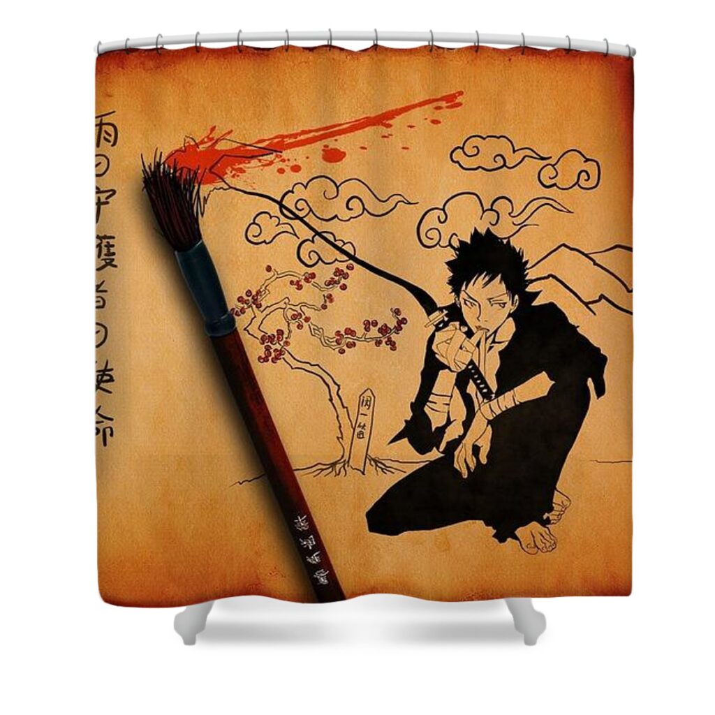 spectacular japanese famous samurai champloo uhd art twister - Anime Shower Curtains