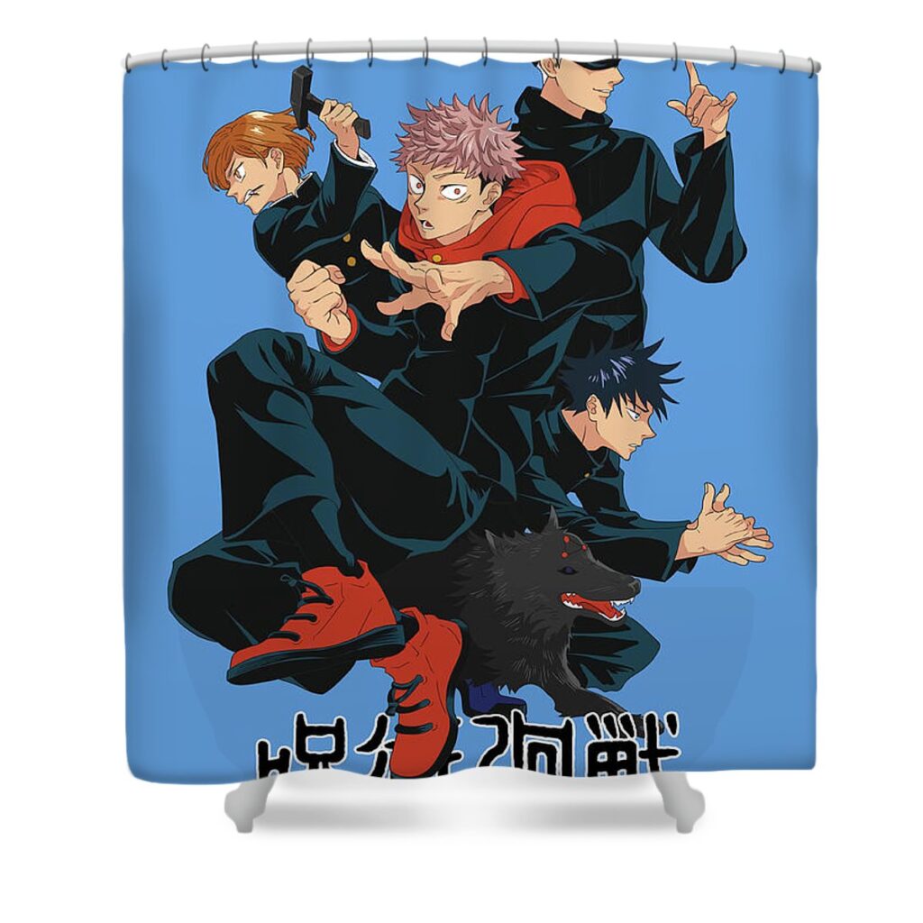 teamgojo jujutsu kaisen poster walsh - Anime Shower Curtains