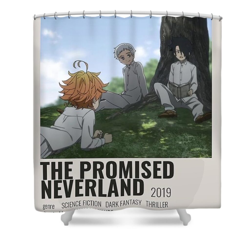 the promised neverland minimalist poster moore tracy - Anime Shower Curtains