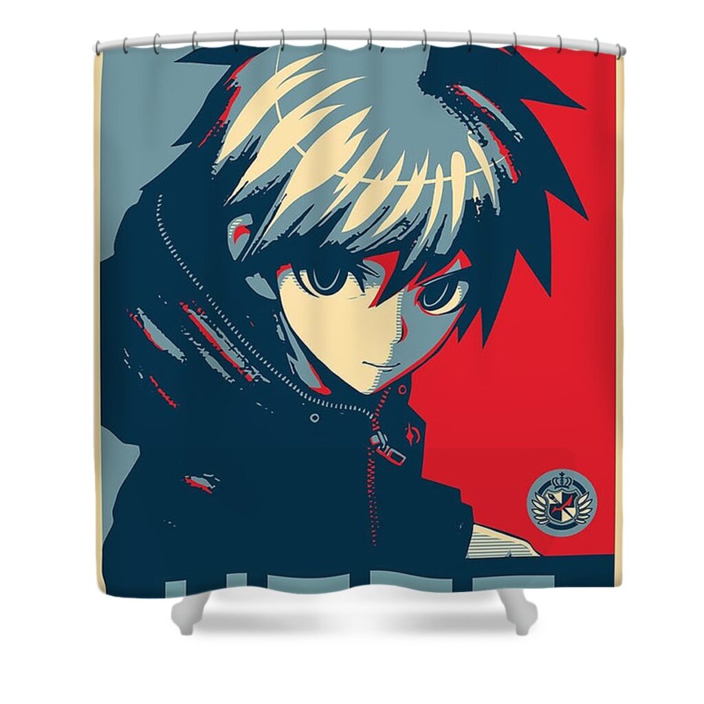 the ultimate hope makoto naegi poster joe hiller - Anime Shower Curtains