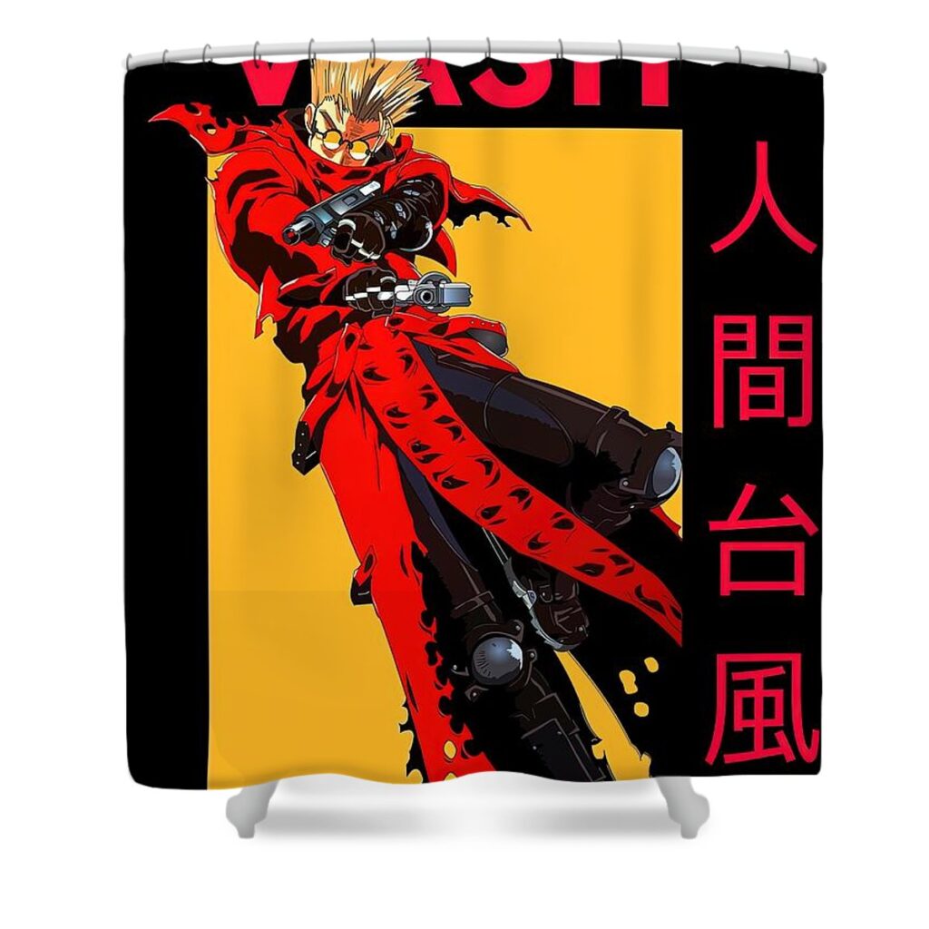 trigun vash the stampede dual wield anime megan cooper - Anime Shower Curtains
