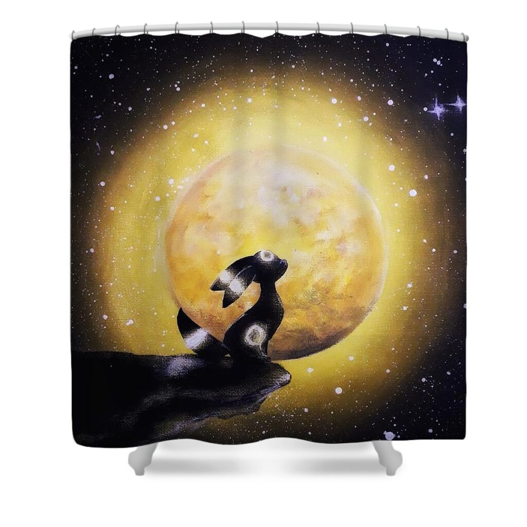 umbreon under the moon magda swinya - Anime Shower Curtains